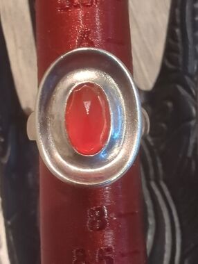 Robert Lee Morris Sterling Silver Carnelian Puddle Ring